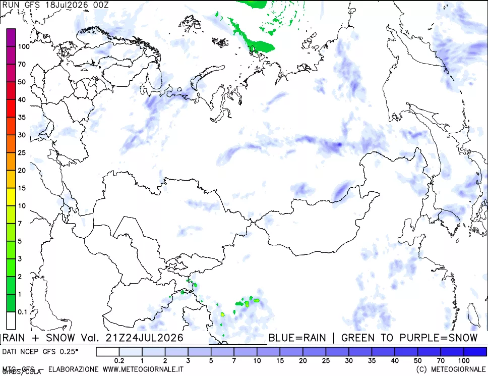 mappa Precipitazioni totali e nevose