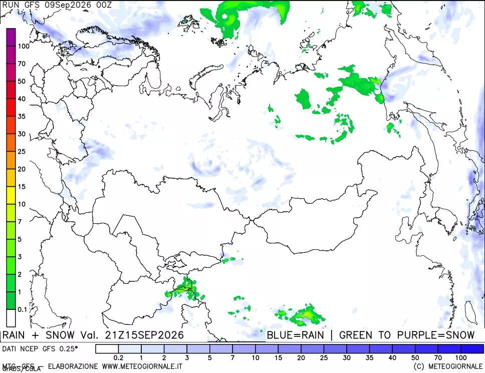 mappa Precipitazioni totali e nevose