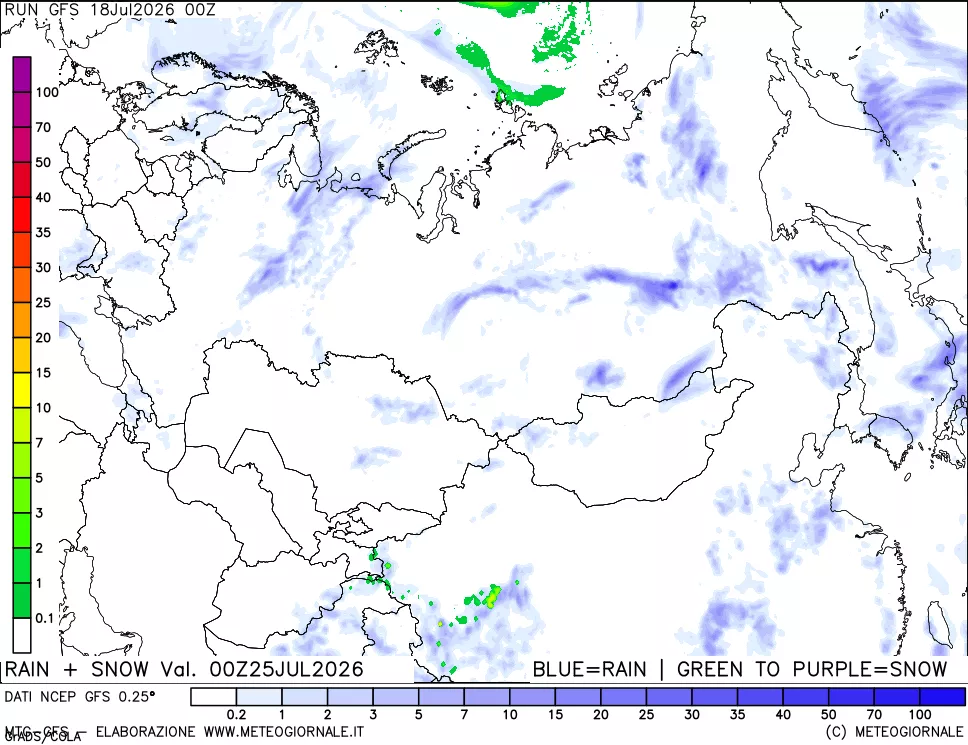 mappa Precipitazioni totali e nevose