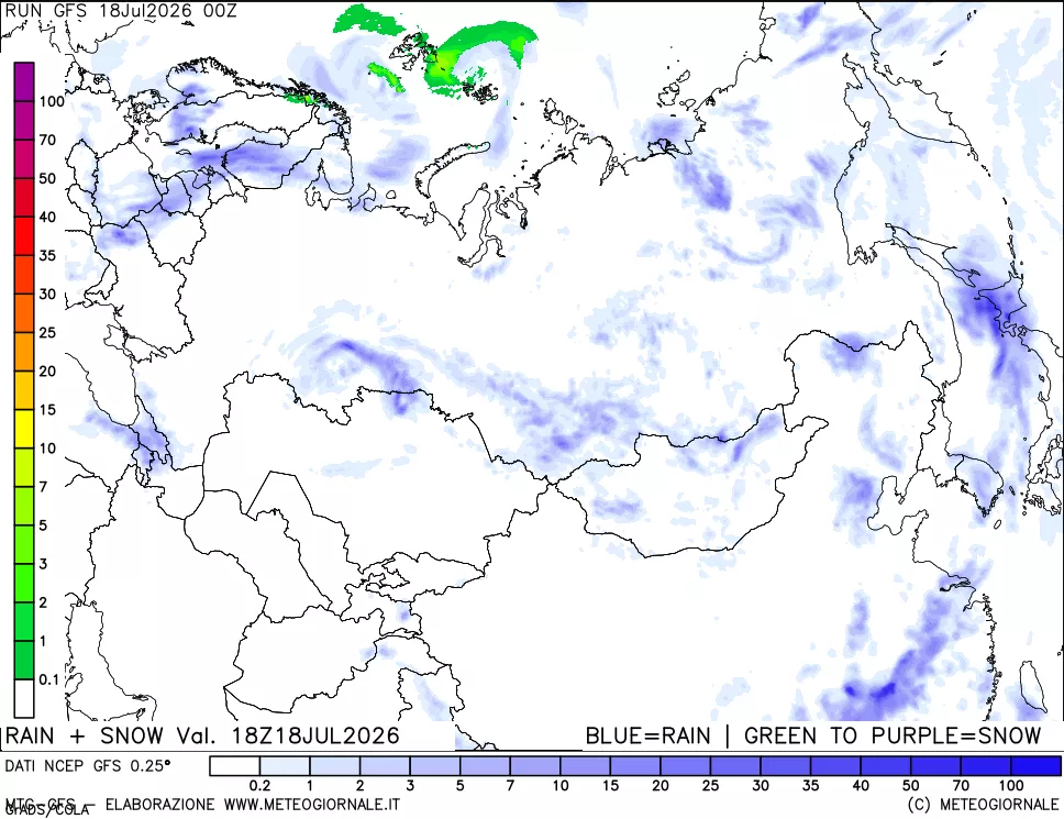 mappa Precipitazioni totali e nevose