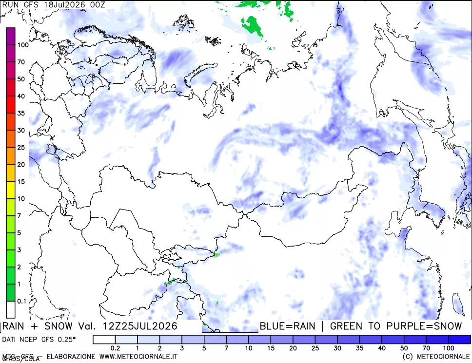 mappa Precipitazioni totali e nevose