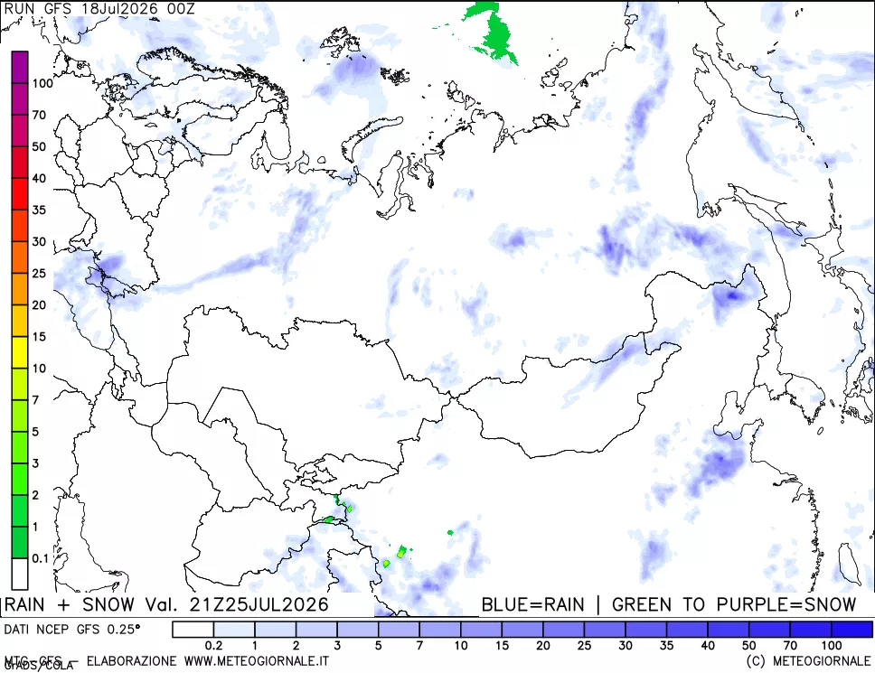 mappa Precipitazioni totali e nevose