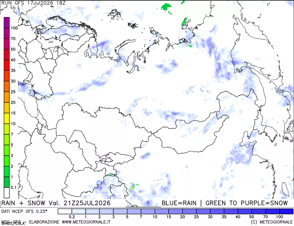 mappa Precipitazioni totali e nevose