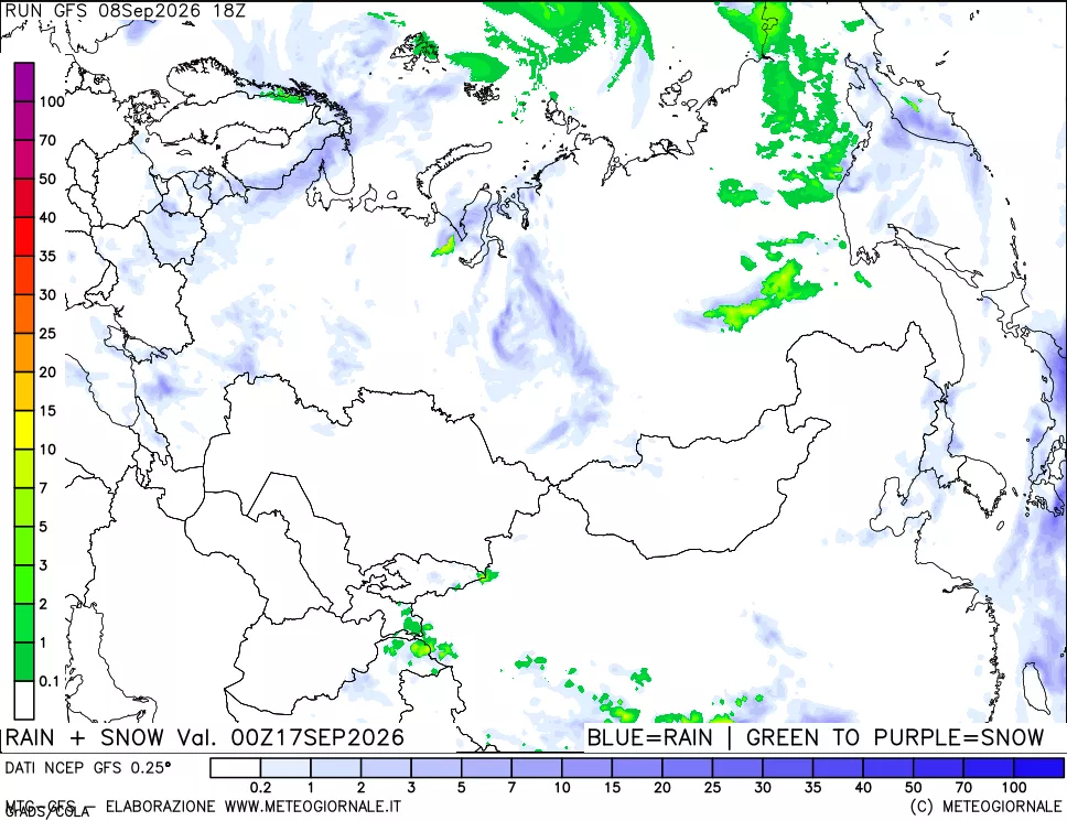 mappa Precipitazioni totali e nevose