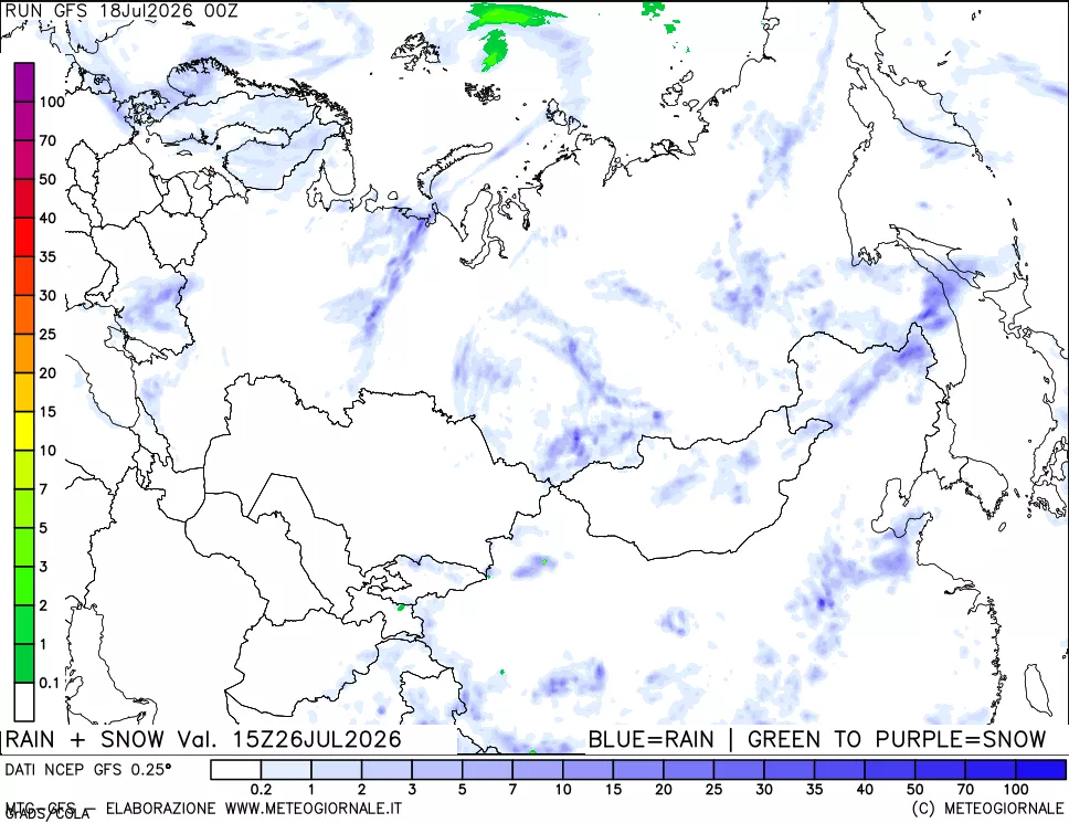 mappa Precipitazioni totali e nevose