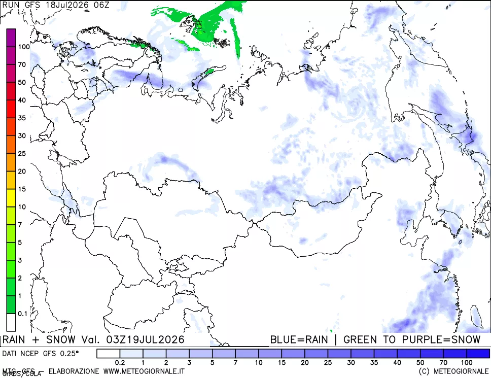 mappa Precipitazioni totali e nevose