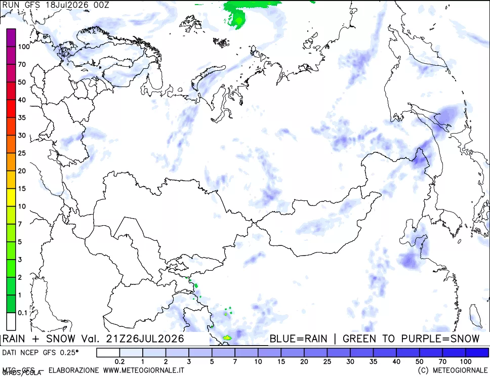 mappa Precipitazioni totali e nevose