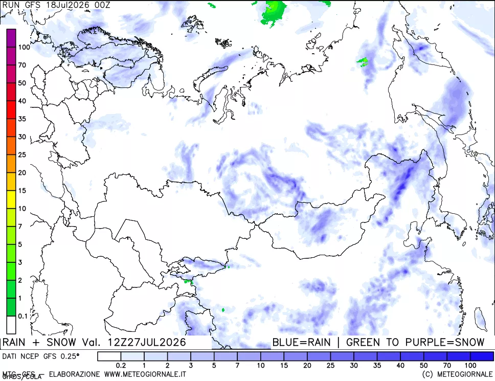 mappa Precipitazioni totali e nevose
