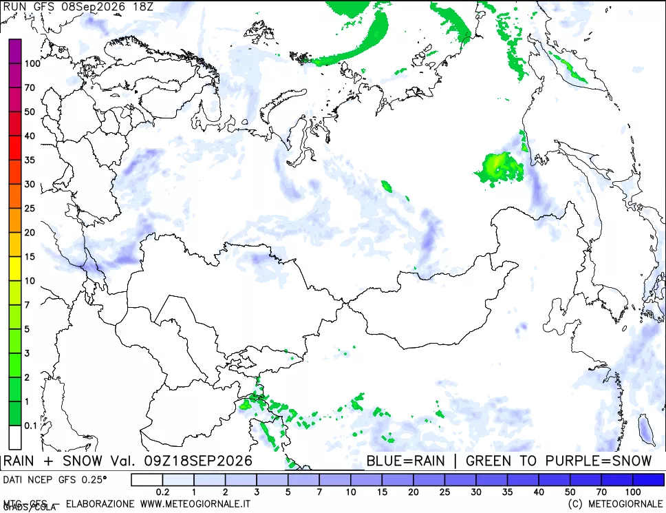 mappa Precipitazioni totali e nevose