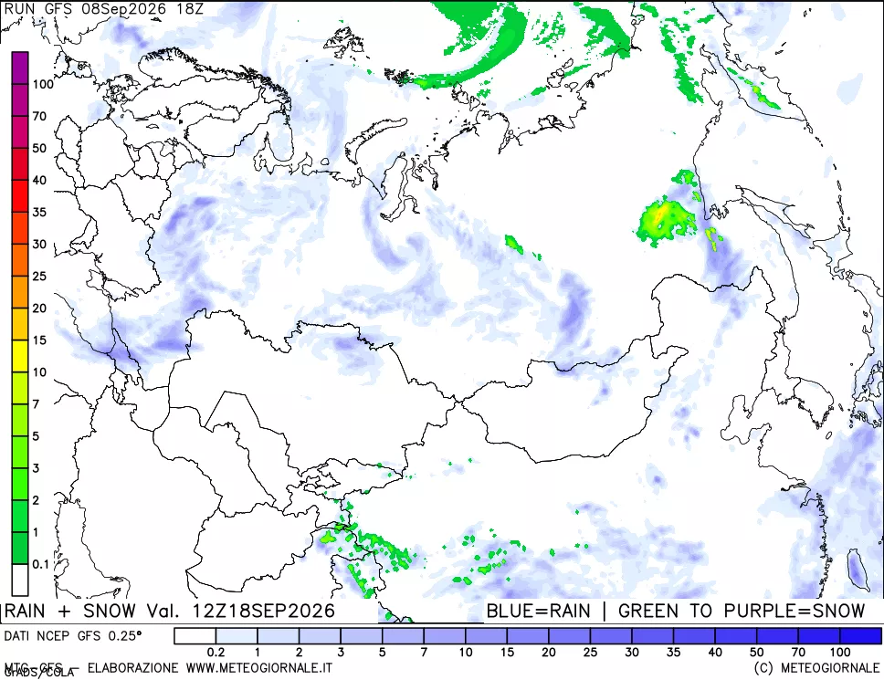 mappa Precipitazioni totali e nevose