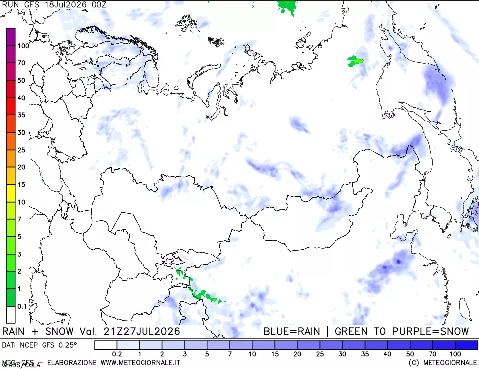 mappa Precipitazioni totali e nevose