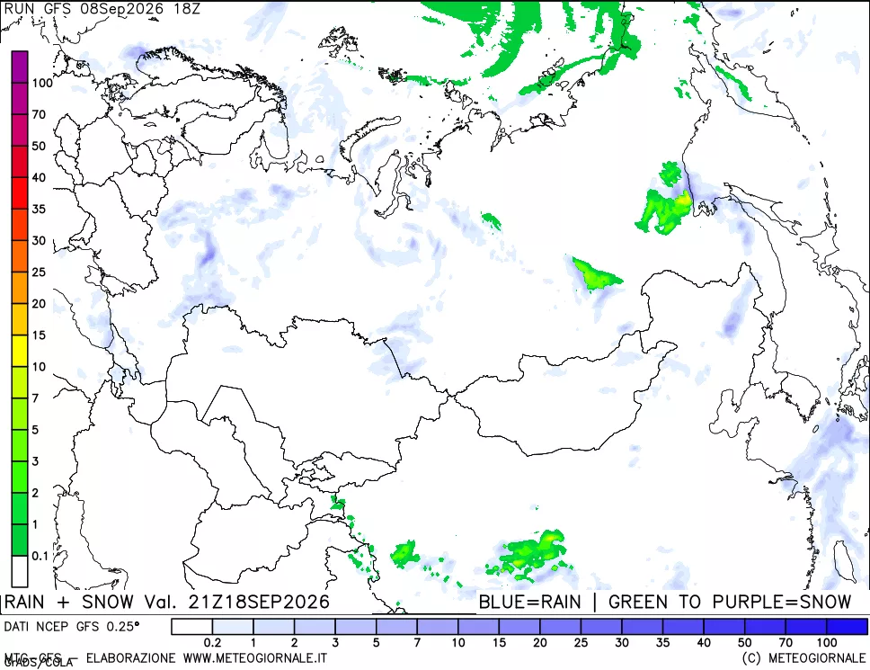 mappa Precipitazioni totali e nevose