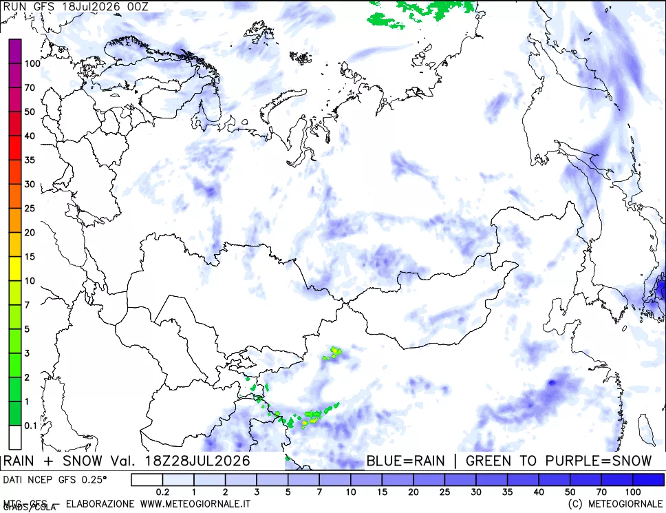 mappa Precipitazioni totali e nevose