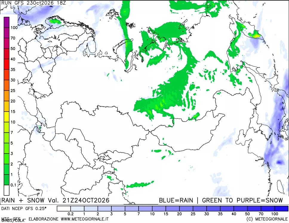 mappa Precipitazioni totali e nevose