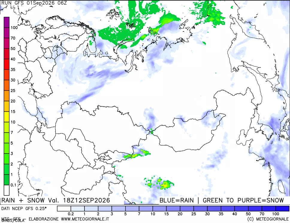 mappa Precipitazioni totali e nevose