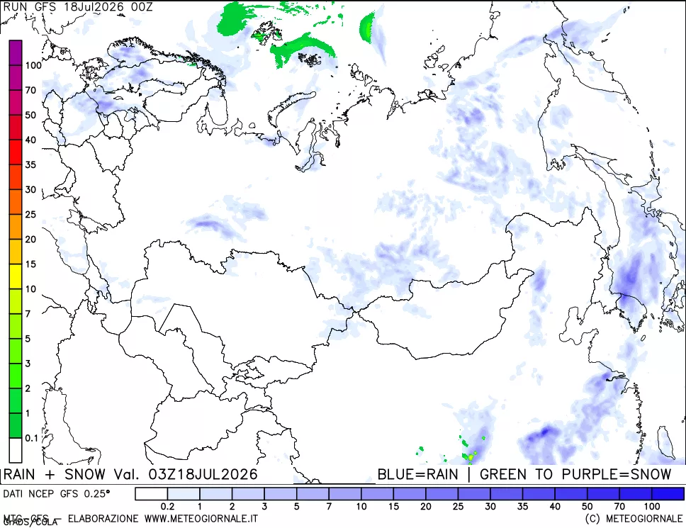mappa Precipitazioni totali e nevose