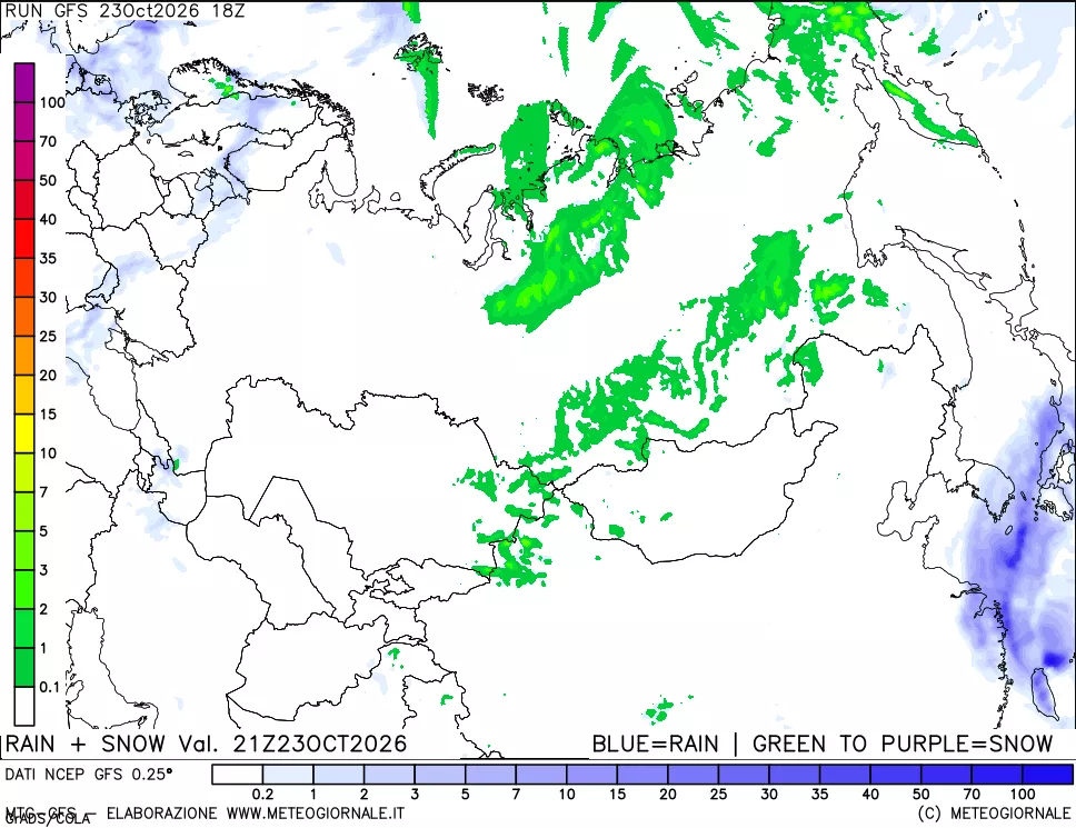 mappa Precipitazioni totali e nevose