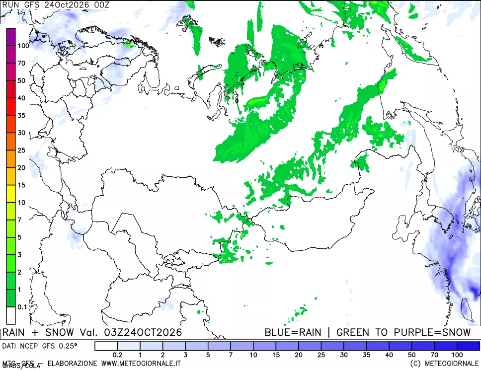 mappa Precipitazioni totali e nevose