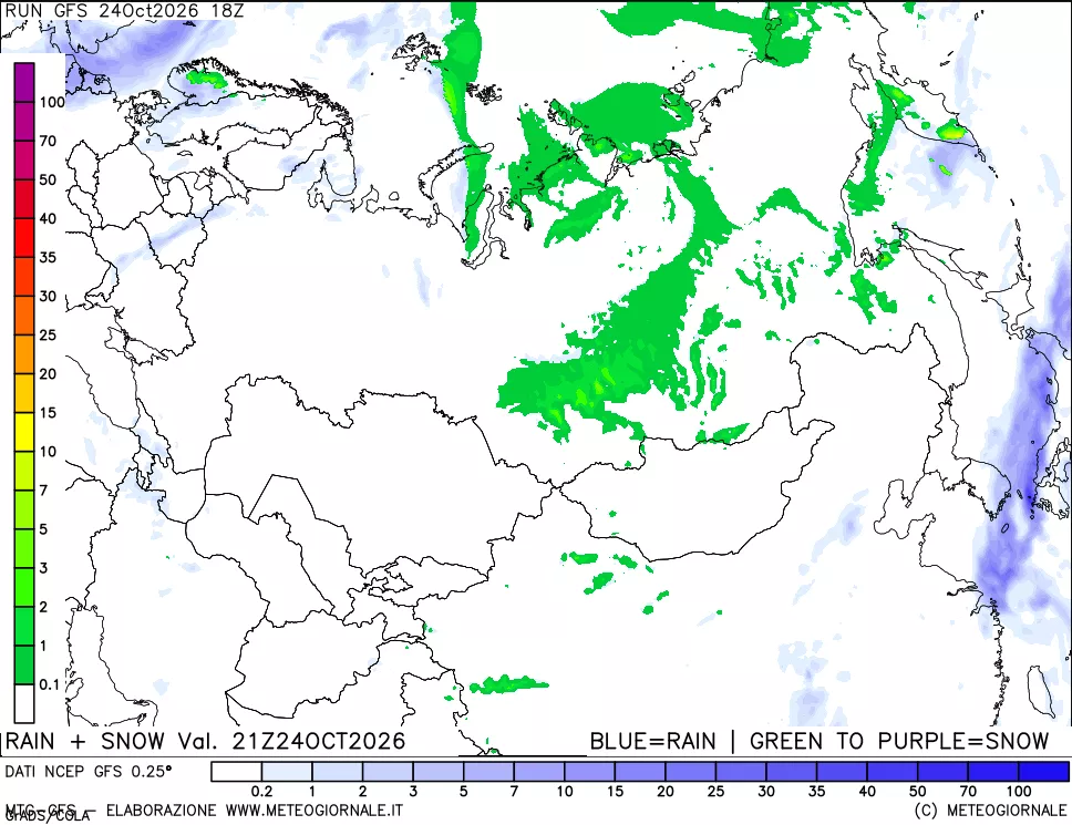 mappa Precipitazioni totali e nevose