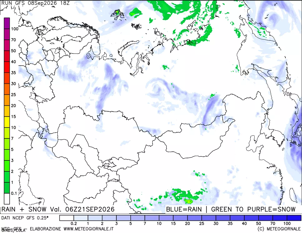 mappa Precipitazioni totali e nevose