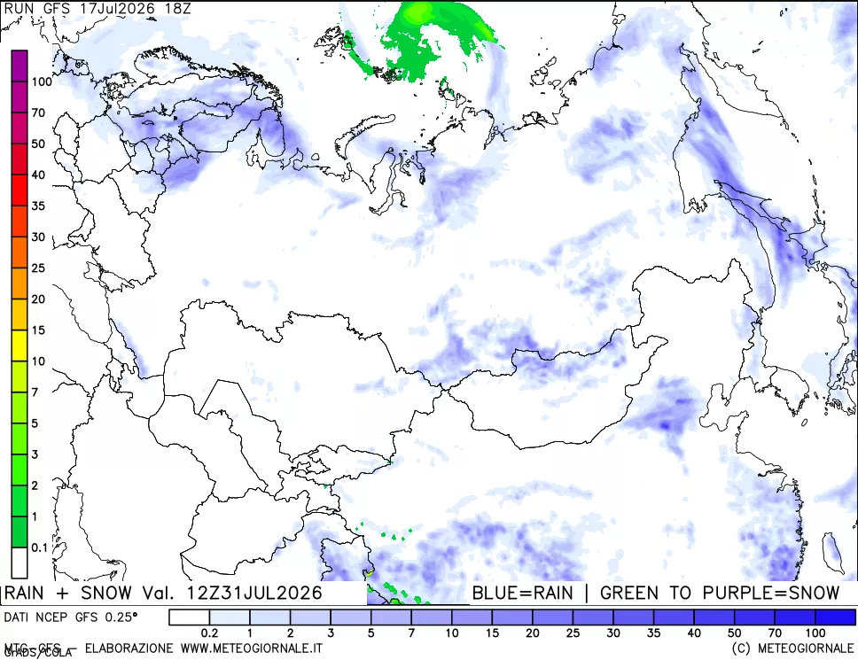 mappa Precipitazioni totali e nevose