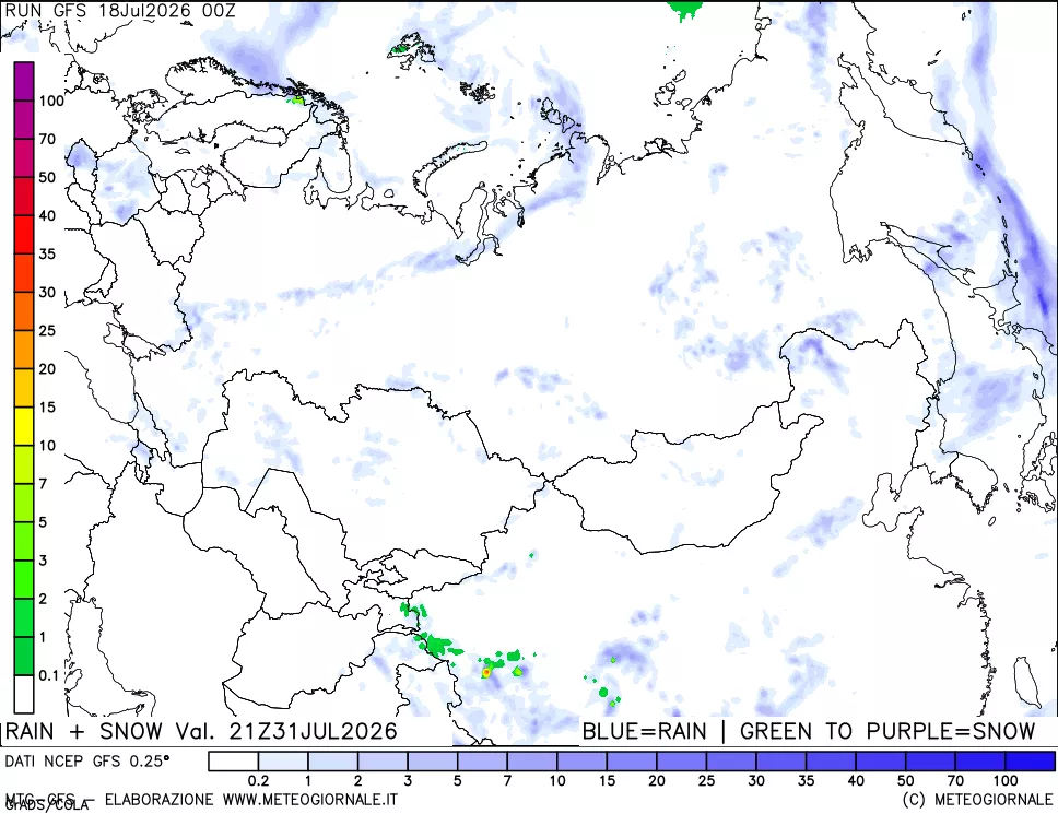 mappa Precipitazioni totali e nevose