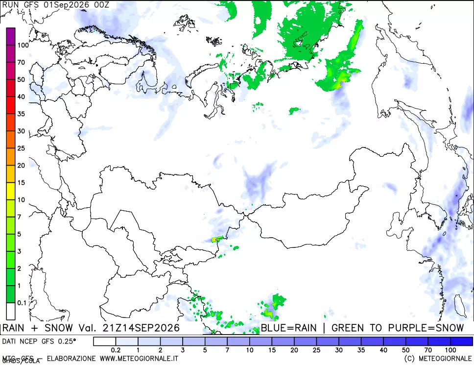 mappa Precipitazioni totali e nevose