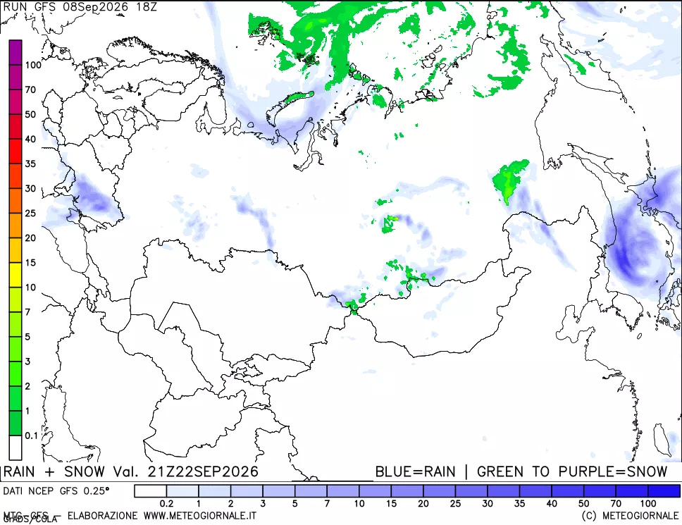 mappa Precipitazioni totali e nevose