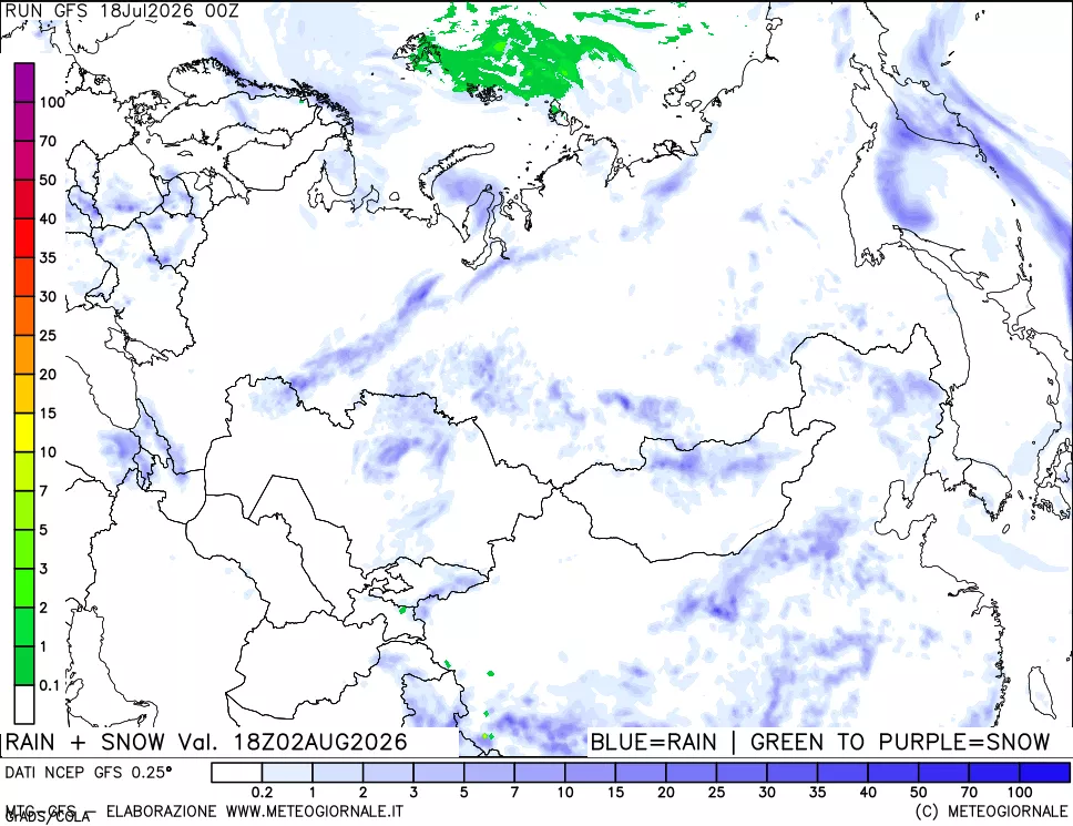 mappa Precipitazioni totali e nevose