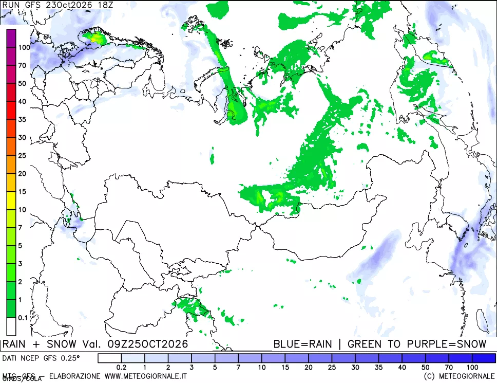 mappa Precipitazioni totali e nevose