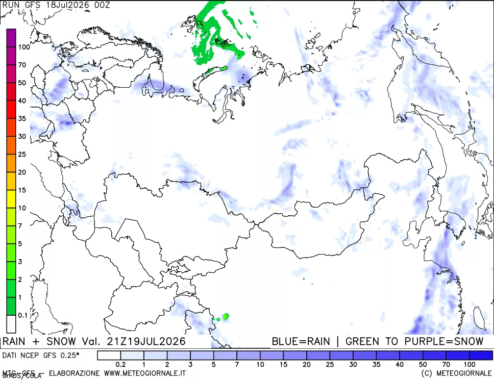 mappa Precipitazioni totali e nevose