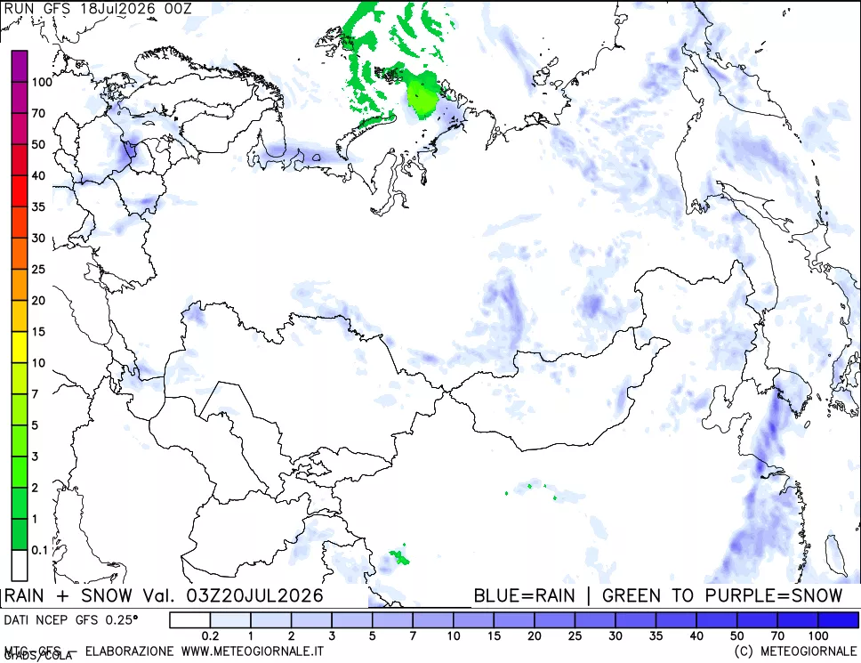 mappa Precipitazioni totali e nevose