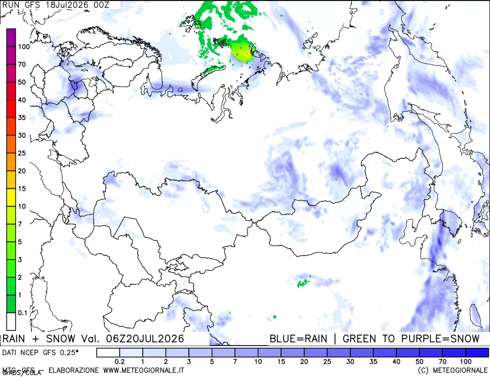 mappa Precipitazioni totali e nevose