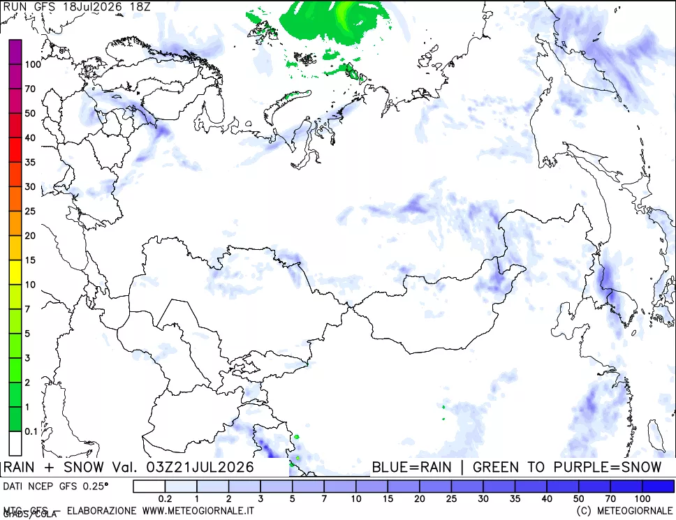 mappa Precipitazioni totali e nevose