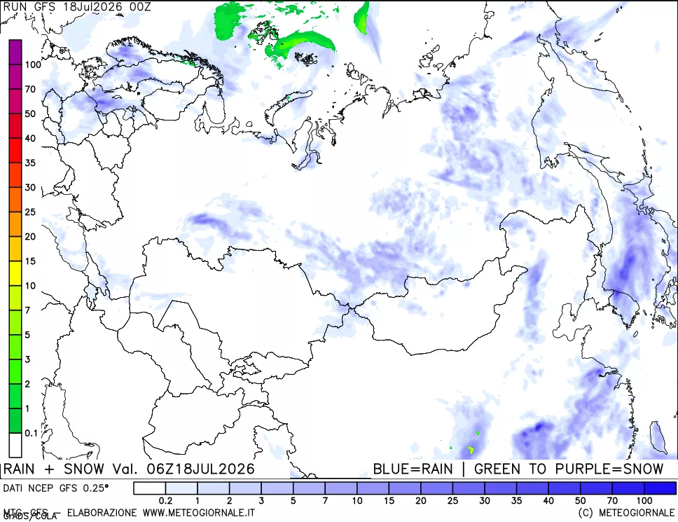 mappa Precipitazioni totali e nevose