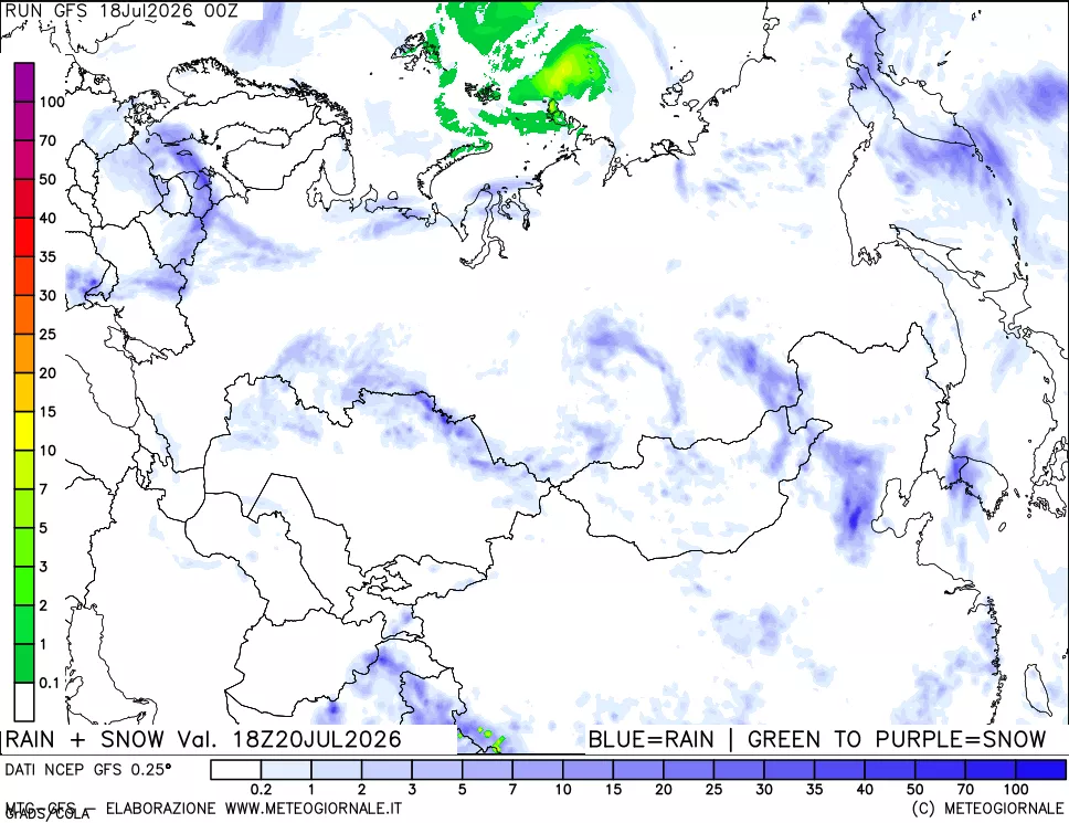 mappa Precipitazioni totali e nevose
