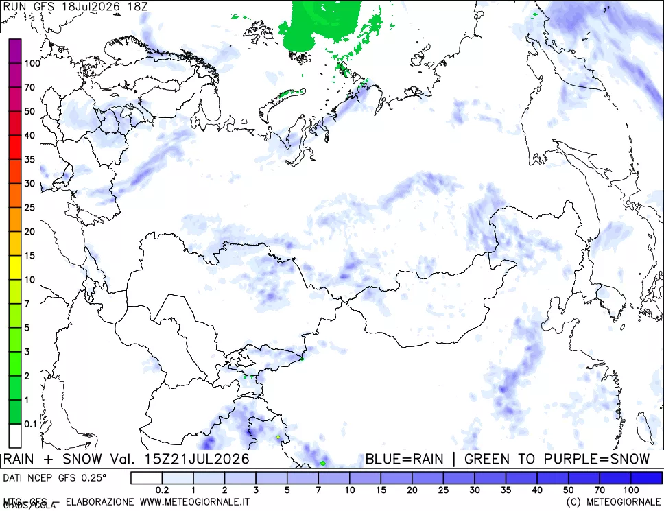 mappa Precipitazioni totali e nevose