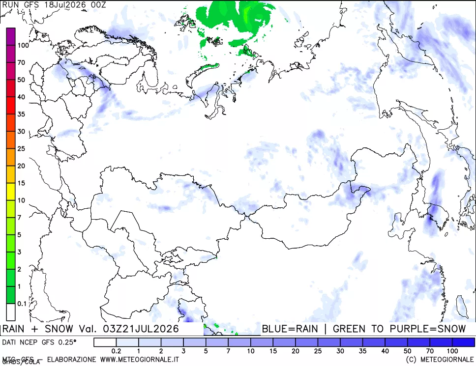mappa Precipitazioni totali e nevose