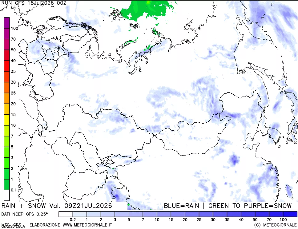 mappa Precipitazioni totali e nevose