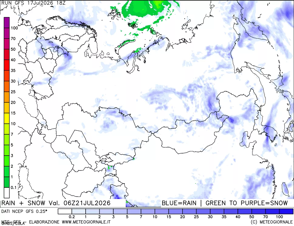 mappa Precipitazioni totali e nevose