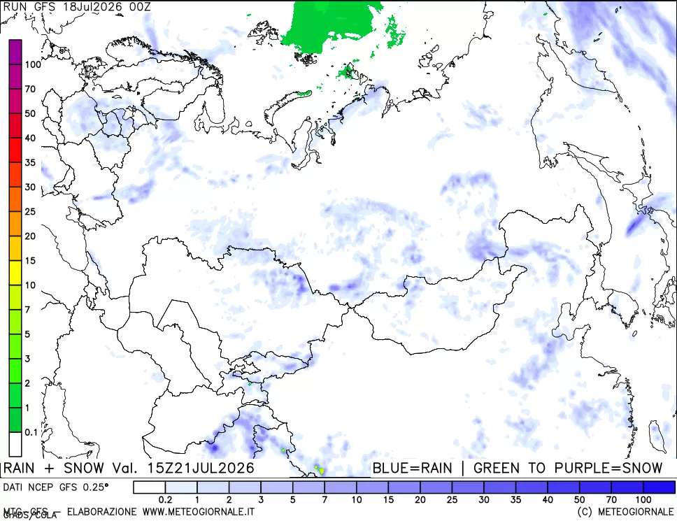 mappa Precipitazioni totali e nevose
