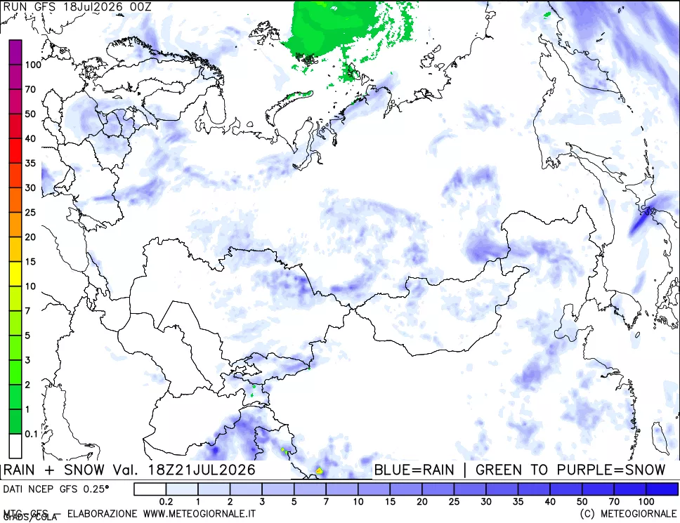 mappa Precipitazioni totali e nevose