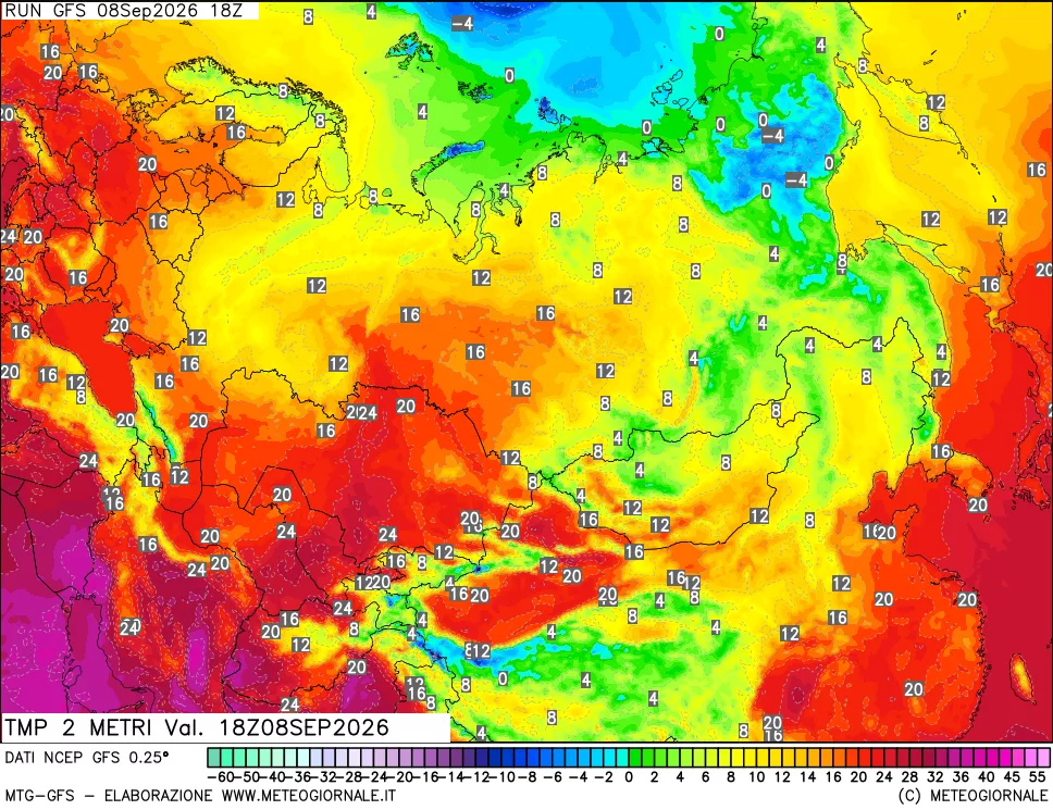 mappa Temp 2 metri