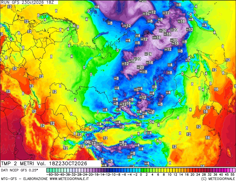 mappa Temp 2 metri