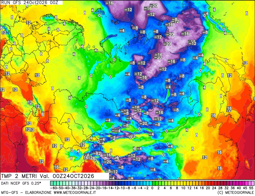 mappa Temp 2 metri