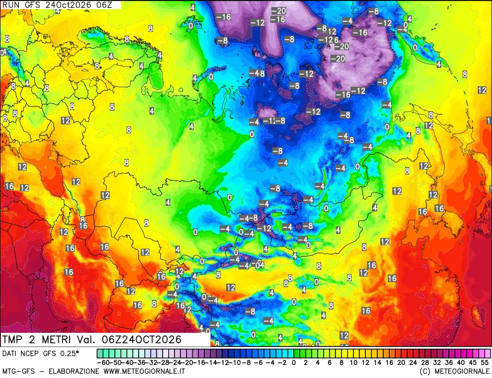 mappa Temp 2 metri