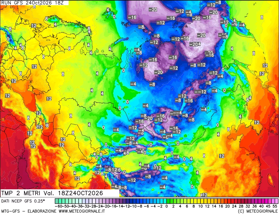 mappa Temp 2 metri