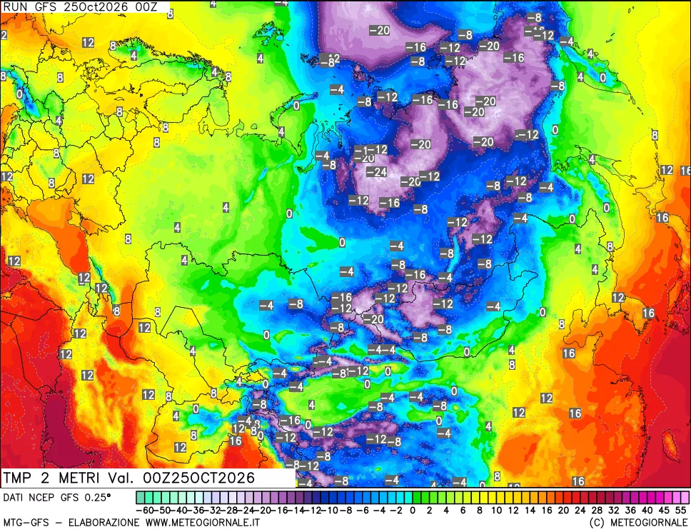 mappa Temp 2 metri
