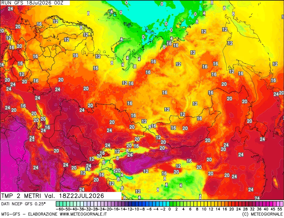 mappa Temp 2 metri