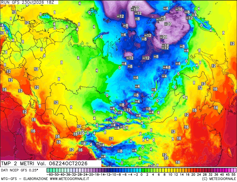 mappa Temp 2 metri